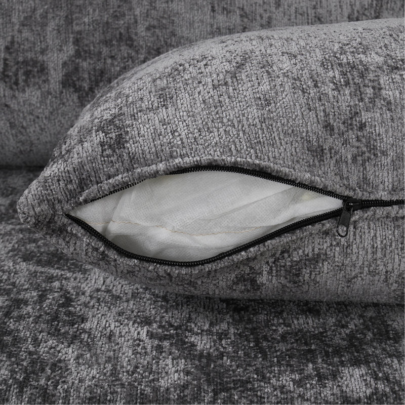 Canapé modulaire 5 pièces rembourré, Gris chenille