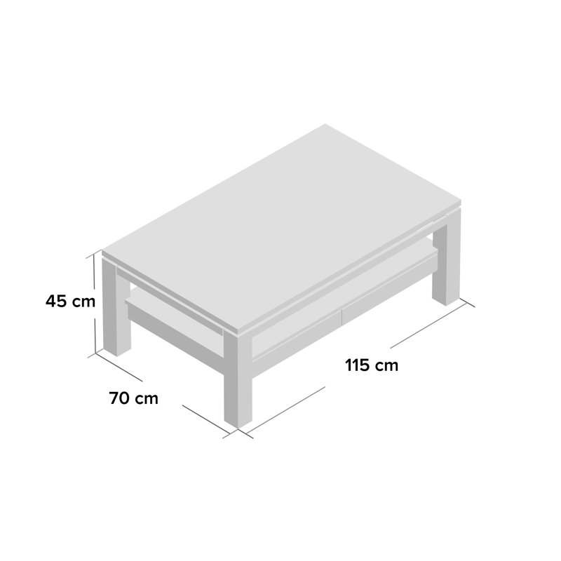 Burhardt Coffee Table with Storage, Oak
