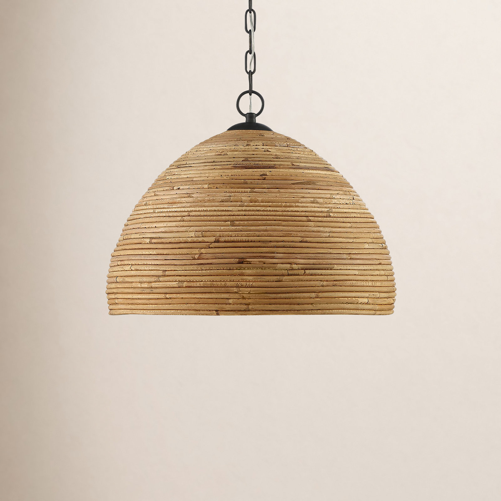 Woodleigh Single Light Rattan Dimmable Pendant
