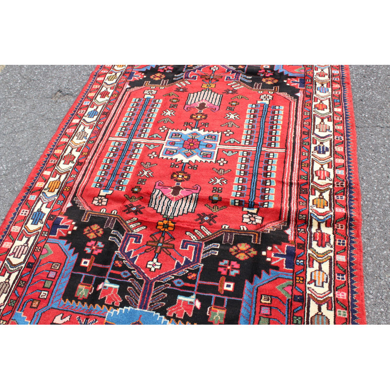 Tapis tribal géométrique rouge 4X7