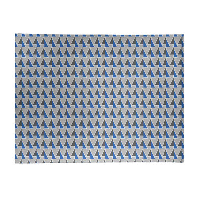 Tapis gris/bleu à flèches décalées
