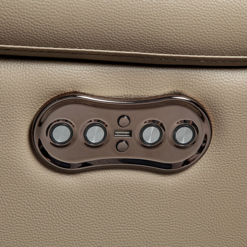 Fauteuil inclinable électrique standard en cuir véritable de 36,63 po de largeur