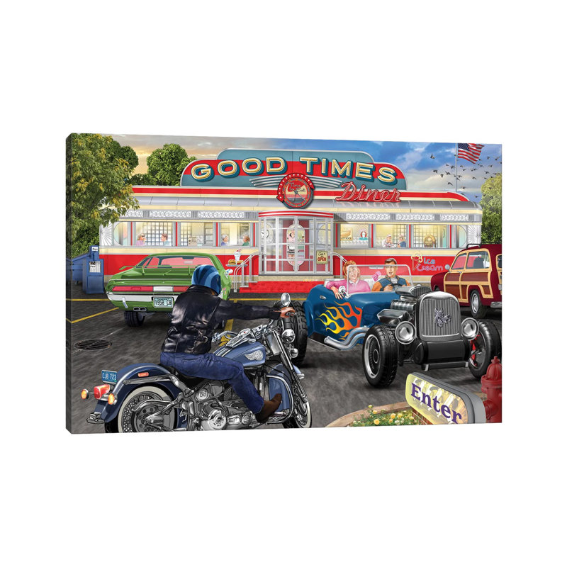 Good Times Diner by Bigelow Illustrations - Wrapped Canvas Painting, 20.32 cm H x 30.48 cm W
