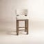 Tabouret de comptoir rembourré en cuir Falesia Paloma-124198006-124198009