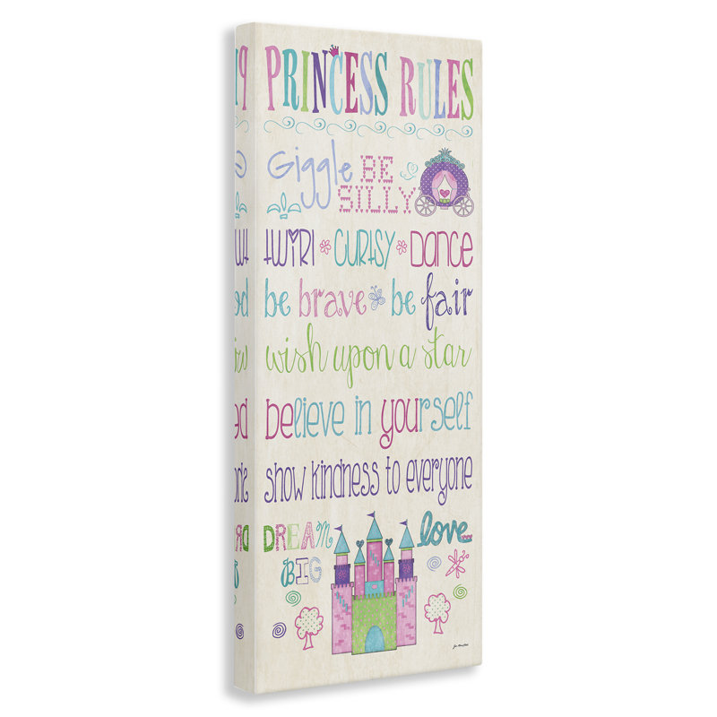 «Princess Rules Castle Typographie» par Jo Moulton - impression, H 48 po x l 20 po