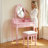 Makeup Vanity Table Set With 360Â° Mirror & Cushioned Stool - 4-Drawer Bedroom Dressing Desk-1762025774