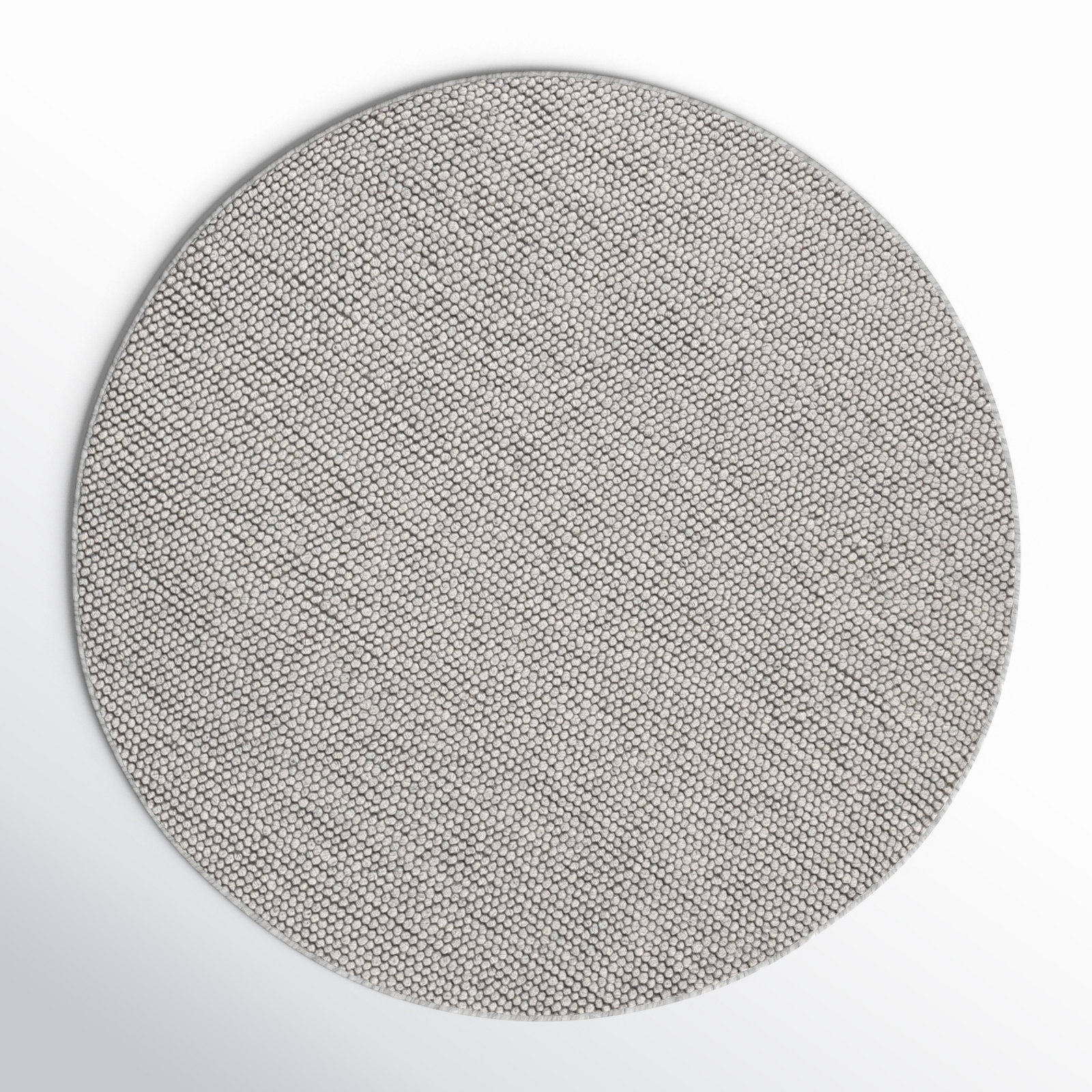 Elle Silver Hand-Woven Wool Rug, Round 10'
