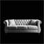 Canapé Chesterfield 80 po en velours gris pour salon, canapé 3 places