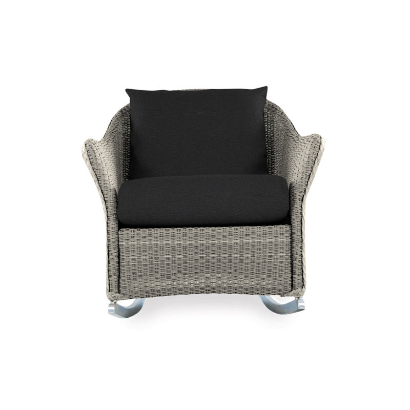 Weekend Retreat Outdoor Rocker Chair, Canvas Black Sunbrella® Canvas, Pewter