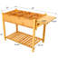 Lit de jardin surélevé en bois avec table pliable et espace pour diverses plantes de jardinage plantation côté 8 zones de culture séparées-1670616656
