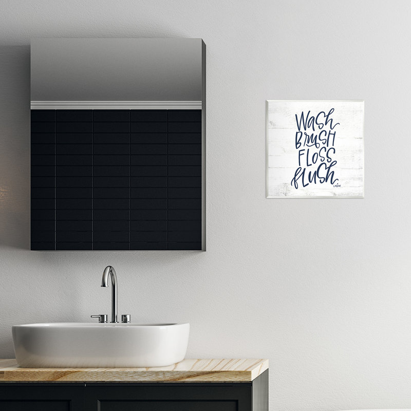 «Rustic Bathroom Rules», art mural sur bois par Valerie Weiners