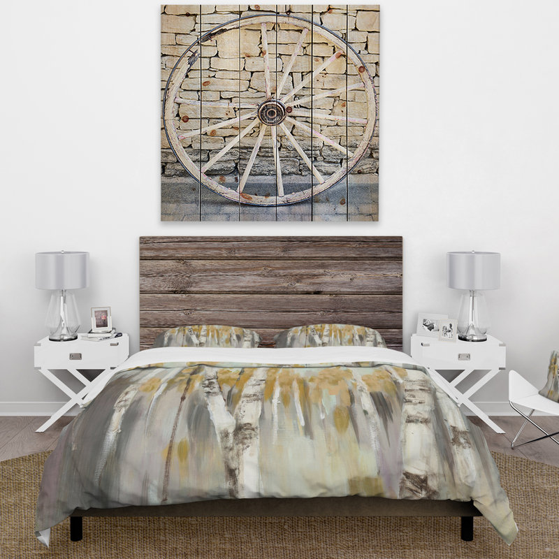 Ensemble de housse de couette en argent et jaune Birch Forest - Microfibre polyester