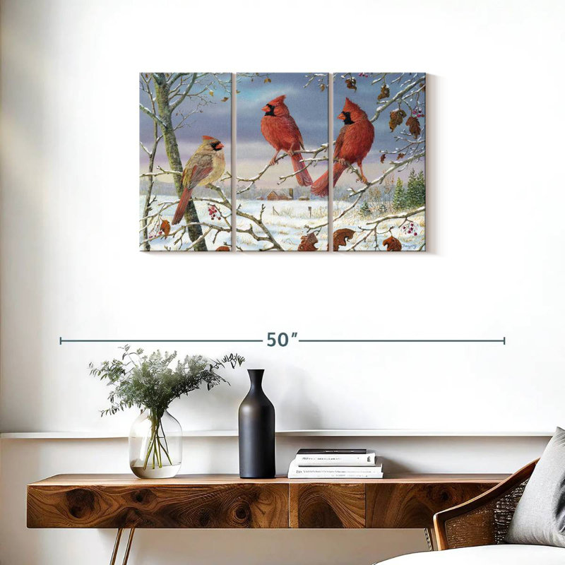 Brampt First Snow Cardinals, 20" H x 33" W