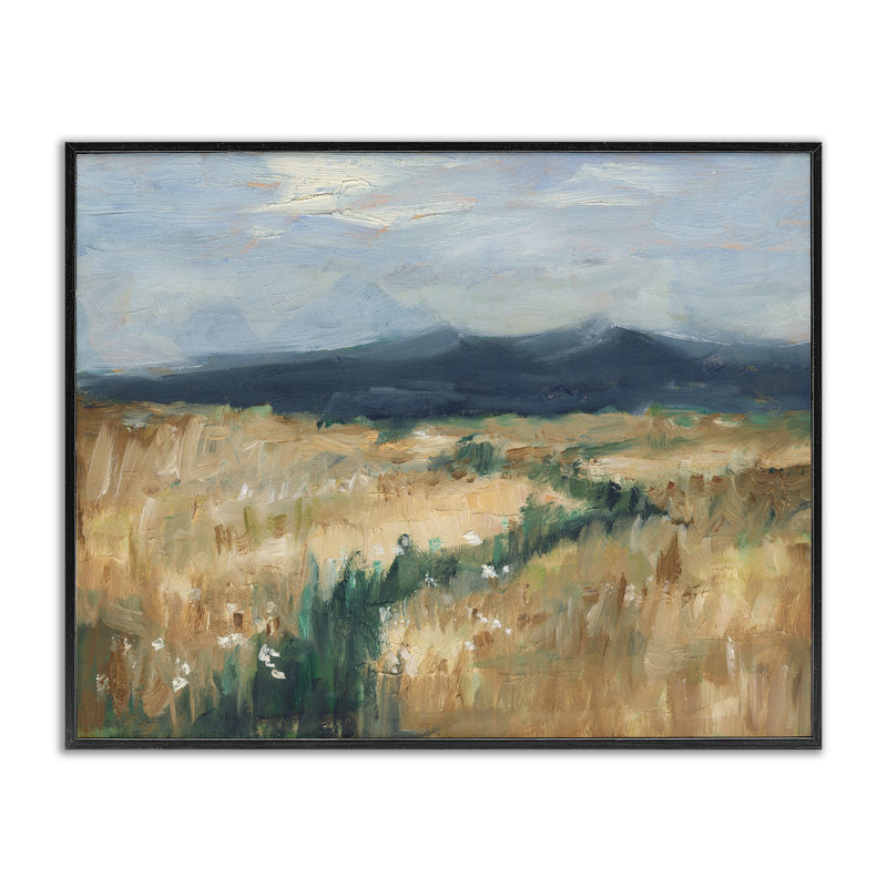 «Mountainous Trail Landscape», estampe numérique par Ethan Harper, Giclée encadrée noir minuit, H 24 po x l 30 po