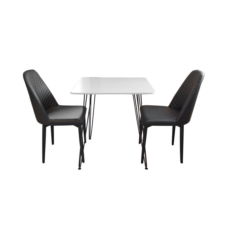 Maguire 2 - Person Dining Set, Black, White