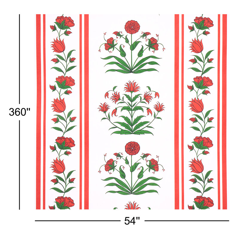Schumacher x Marie-Anne Oudejans Poppy Stripes Wallpaper, Red