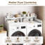 Comptoir à linge 54 "avec tablette à 2 niveaux et garde-corps, laveuse et sécheuse en bois pour salle de lavage-323371040