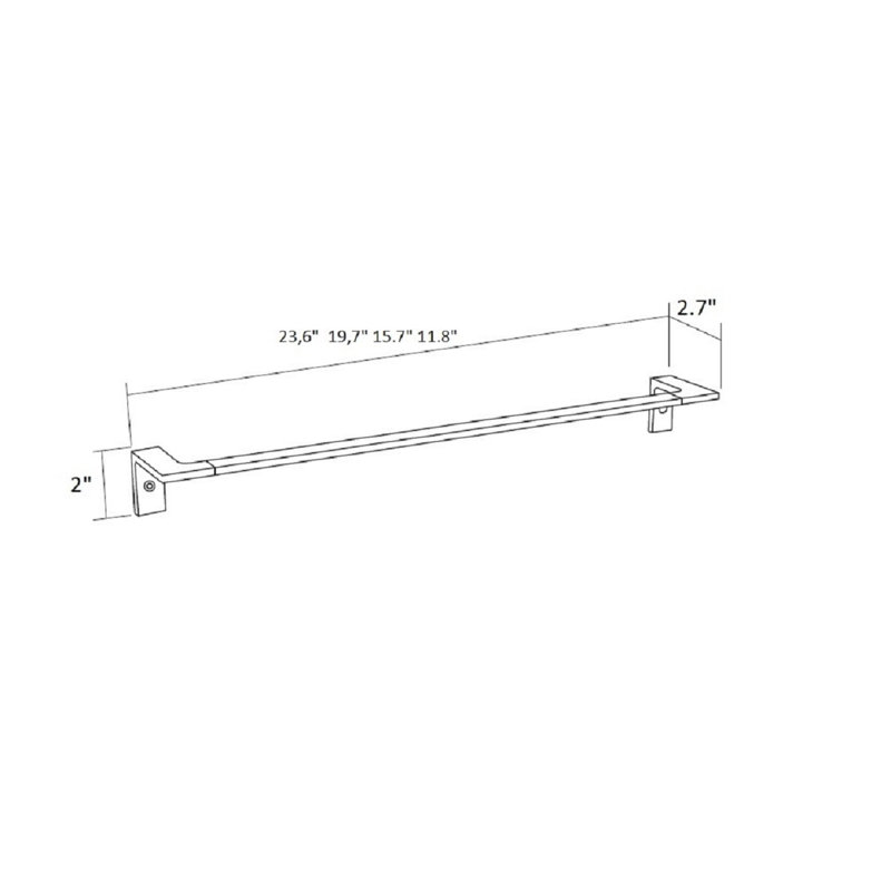 Grande barre à serviettes murale 23,6 "Colina