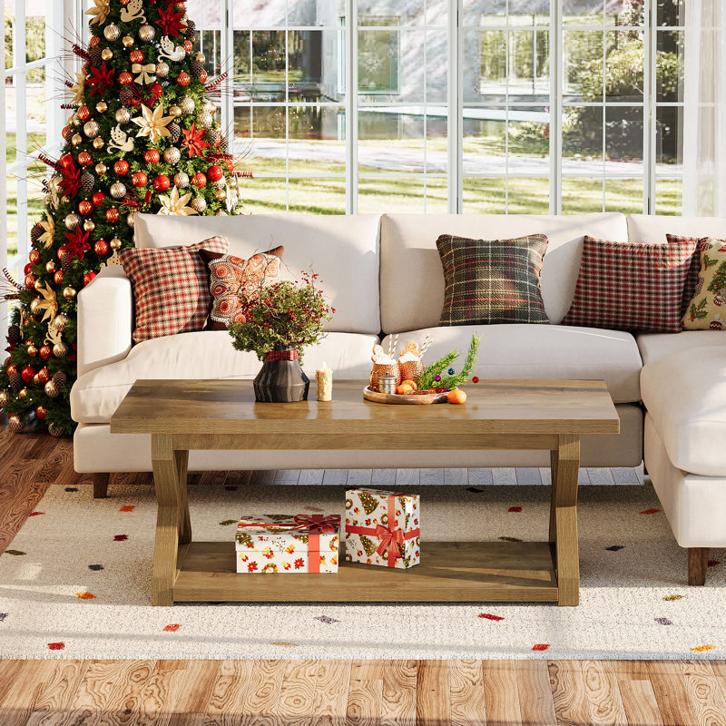 Pedestal Coffee Table with Storage
