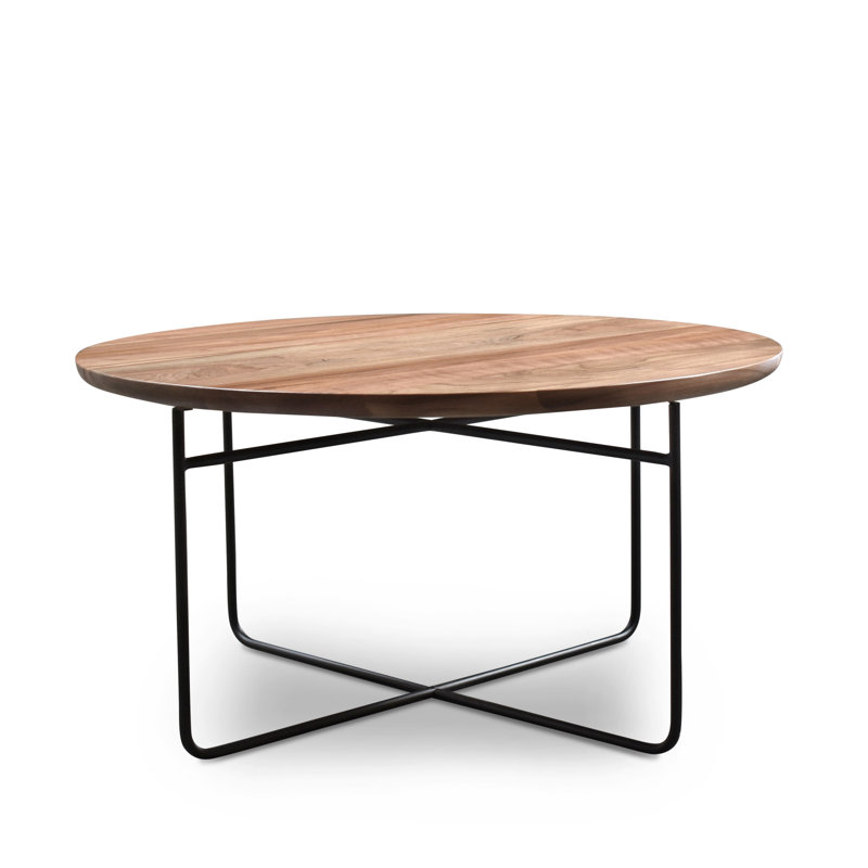 Round Coffee Table, Light Walnut