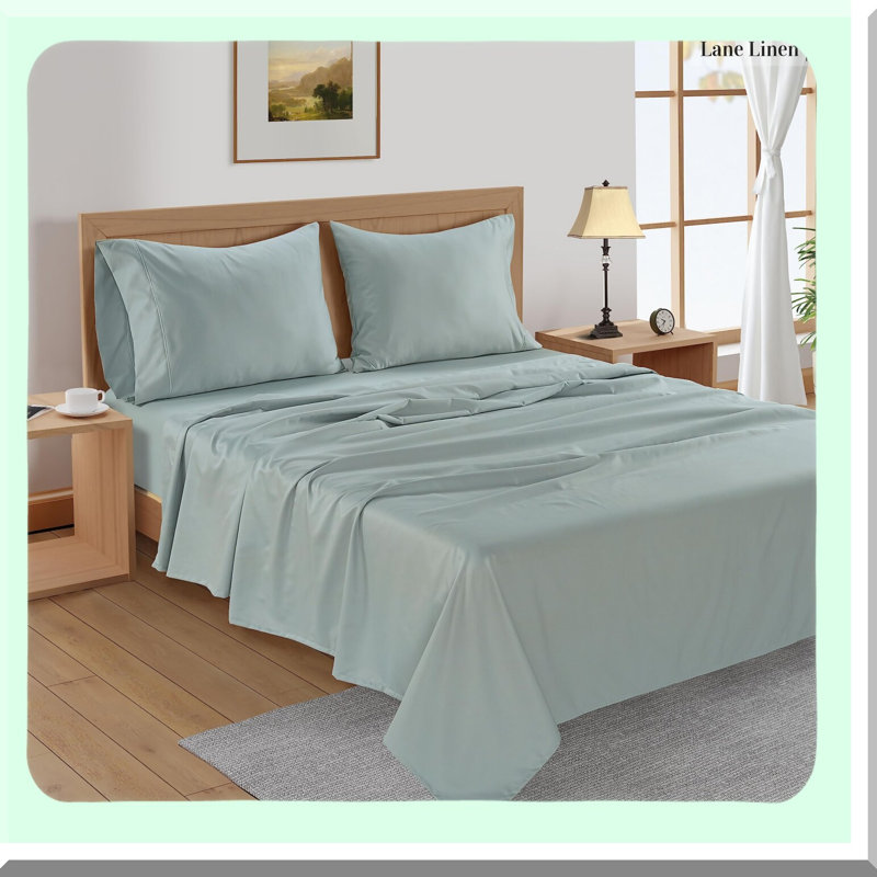 Rayon From Bamboo Bliss Cooling Queen Sheet Set - Silky Soft Breathable Bedding with Deep Pockets - Hotel Luxury Simply Pillowcases - Queen Size Up to 16"