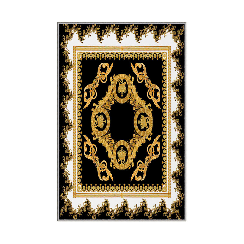 Luxurious Woven Carpet Rug, 2.6 x 4.0 ft | 100% Polyester, 0.4 in Pile Height | Antibacterial & Non-Slip PVC Dot Underside | Machine Washable, 3D Digital Printing | Perfect for Living Room & Bedroom Decor