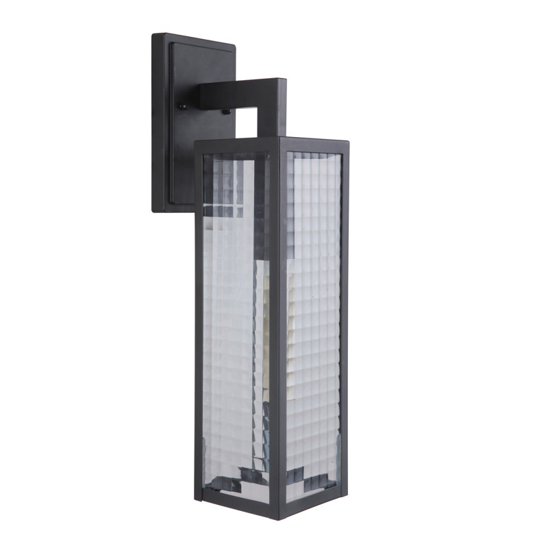 Lanterne murale d'extérieur 1 lumière Deka, H 20,25 po x l 4,85 po x P 7,25 po, Minuit