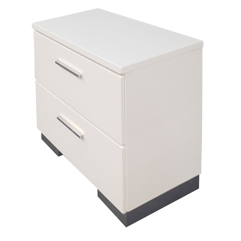 Table de chevet blanche moderne avec pieds - Armoire d'appoint élégante et spacieuse