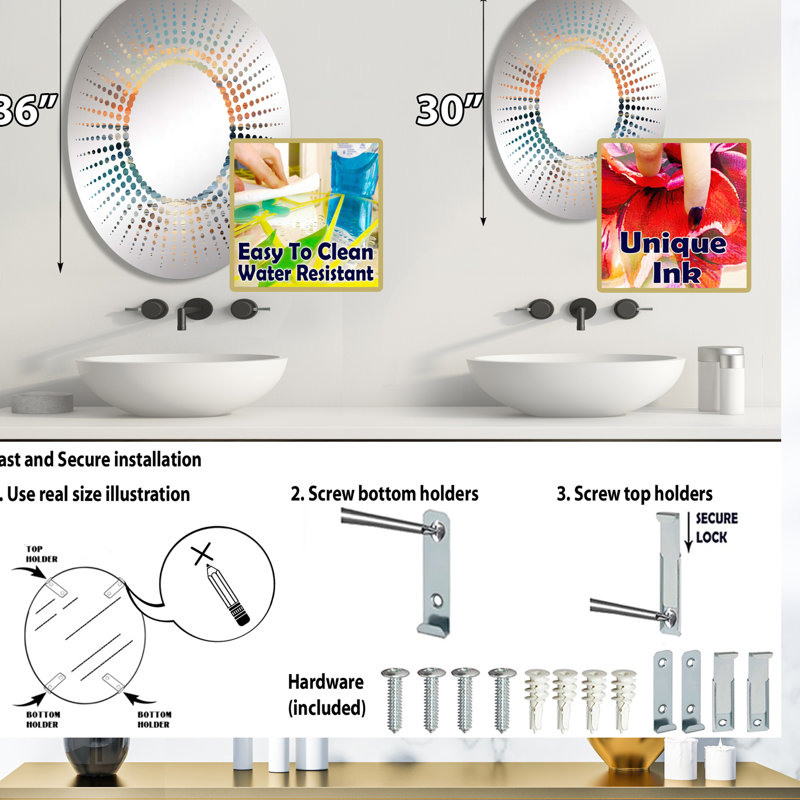 Miroir d'appoint sans cadre Beach Sunrise Tranquil Horizons II, L 20 po x H 30 po