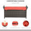 Banc de rangement rouge pour patio de 27 gallons avec poignées et coussin