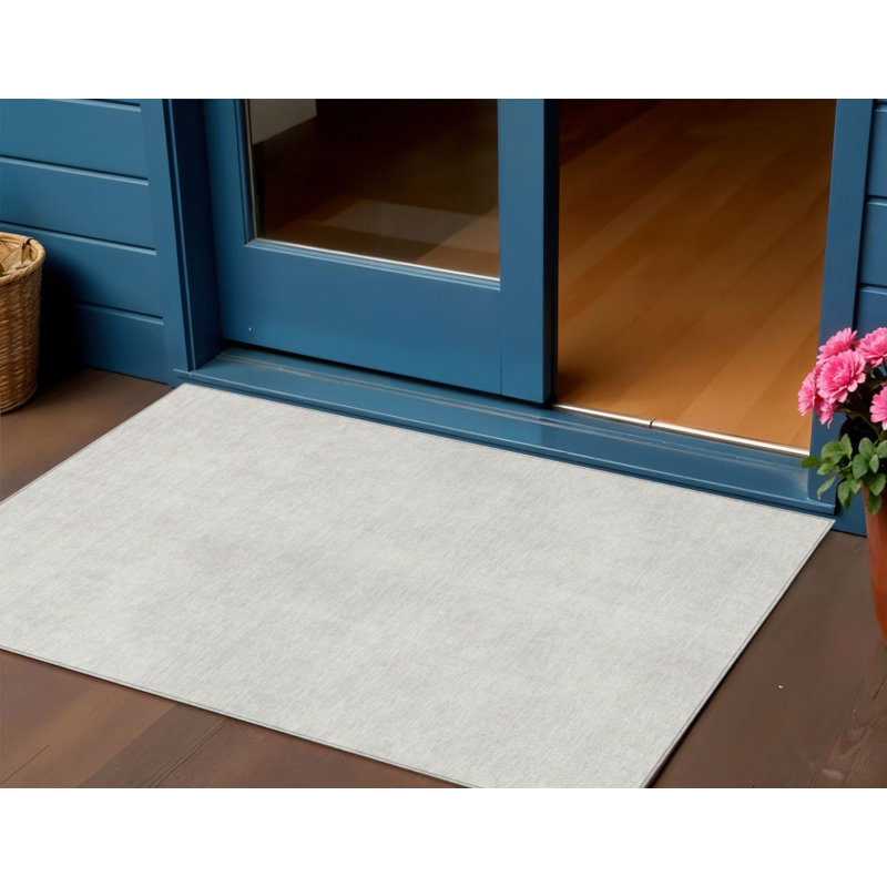 HomeRoots 3' X 5' Ivory Washable Indoor Outdoor Area Rug