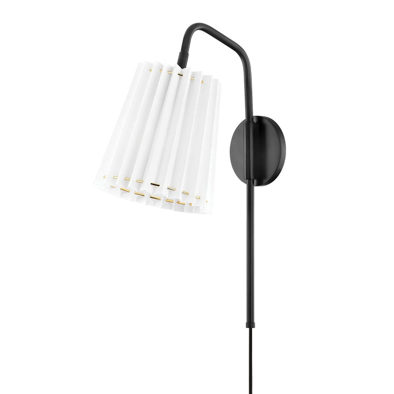 Demi 1 Light Plug-in Plug-in Sconce, Soft Black