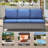 Coady All-Weather Rattan Outdoor Courtyard Wide Armrest Sofa With Ottomans-224422838-224422839