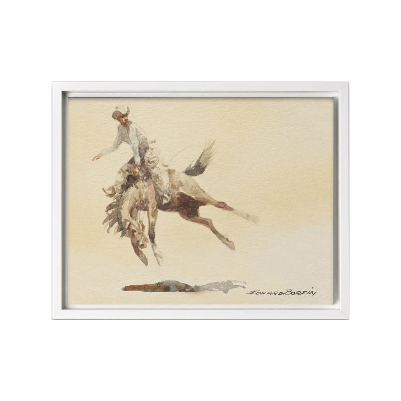 Cheval, Canvas, 24"H x 32"W, White Framed