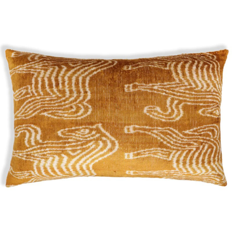 Coussin luxueux en velours de soie Ikat