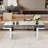 47 Inches Luxury Rectangular Mirror Coffee Table with Fluted Tempe Glass, Modern Sofa Side Table, Easy 2-Step Assembly, Light Luxury Style, Reinforced Packaging