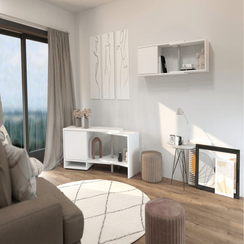 Kulju FMD Modular Corner Storage Unit with Open Shelf 