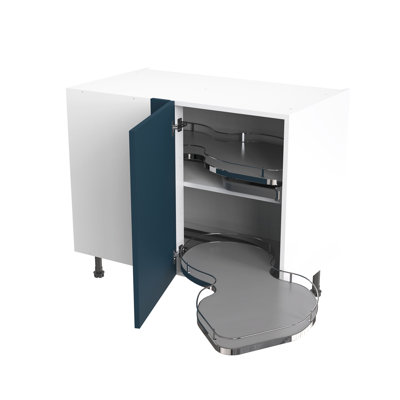 Kitchen Kit Flatpack Slab Matt Base Unit Blind Corner With Pull Out Right