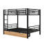 Metal Convertible Bunk Bed With 2 Drawers