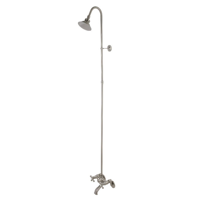 Kingston Brass Vintage Two-Handle 2-Hole Wall Mount Clawfoot Tub Faucet Package with Shower Combo, Matte Black