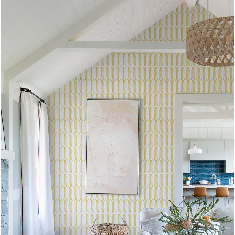 Hannah Geometric Wallpaper Roll, Yellow