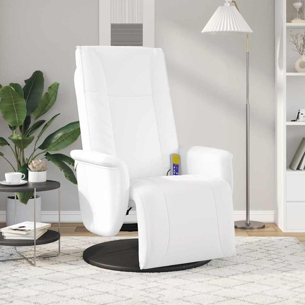 Swivel Massage Recliner Chair Faux Leather 360° Function Relaxation