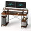 Kinslee 55inch Computer Desk with Monitor Stand-1965907188