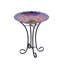  Solar Floral Glass Bird Bath with Stand