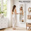 Organisateur de bijoux au-dessus de la porte, armoire à bijoux murale, miroir suspendu avec boîte de rangement, miroir pleine longueur mural / à DEL