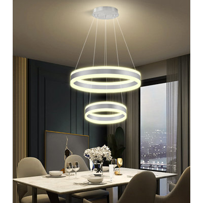 2-ring Modern Led Dimmable Chandelier Gold
