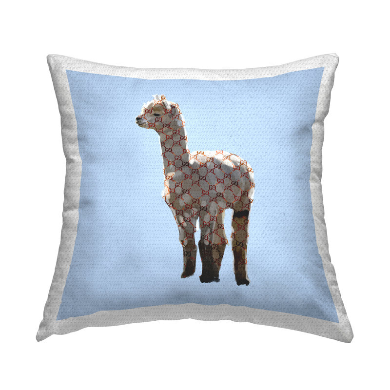 Coussin d'extérieur imprimé à la mode bleu glamour Stupell Industries par Amelia Noyes
