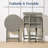  3-Piece Acacia Wood Bistro Set, Folding Patio Furniture W/ 2 Chairs, Table - Gray-679689019