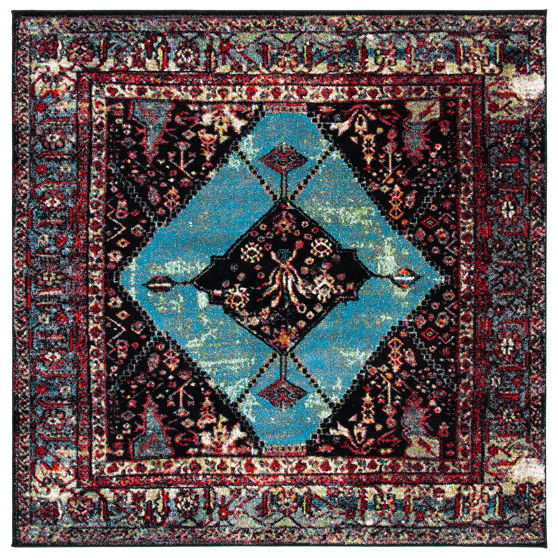 Carrieanne Performance Oriental Rug, Square 6'7"
