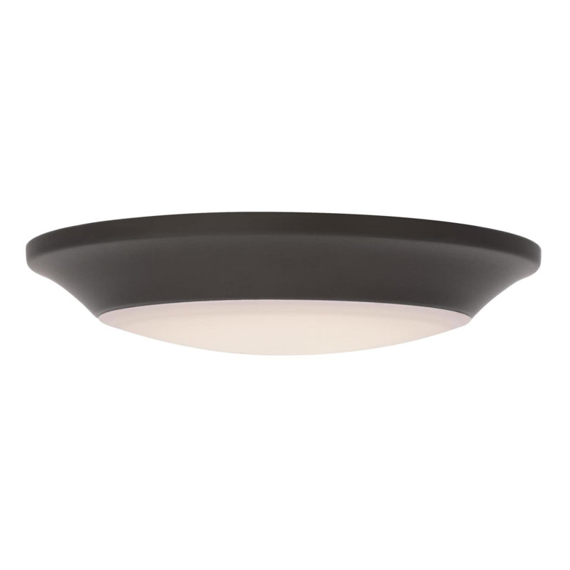 Plafonnier encastré Makira, Noir / Bronze, H 1 po x l 6 po x P 6 po